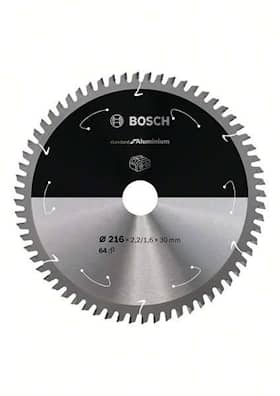 Bosch Standard for Aluminium-sirkelsagblad for batteridrevne sager 216x2,2/1,6x30 T64