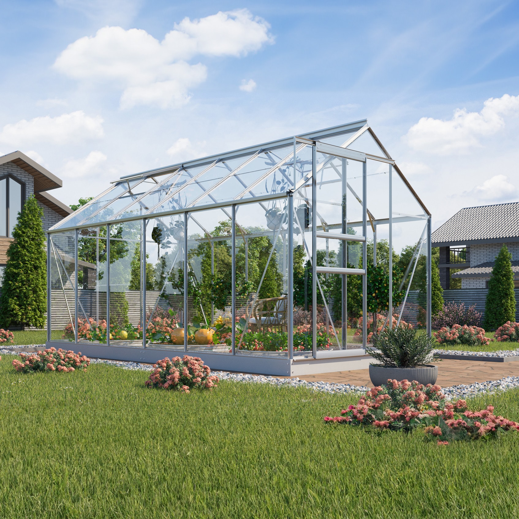 Vitavia Venus 7500 Växthus Glas med sockel - 7,5 m2