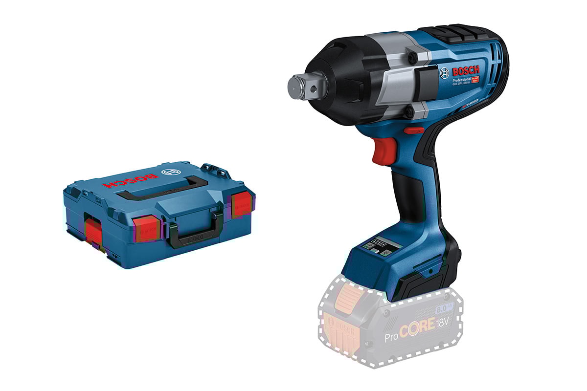 Bosch Akkuiskumutterinväännin GDS 18V-1050 H Professional Solo ja L-BOXX