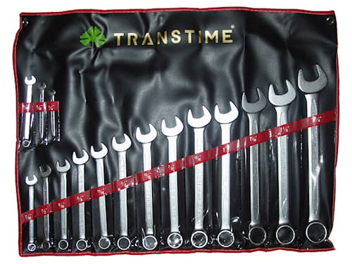 Transtime Tools skiftnøkkelsett 1/4–1.1/4" 16 deler, tommer, i etui