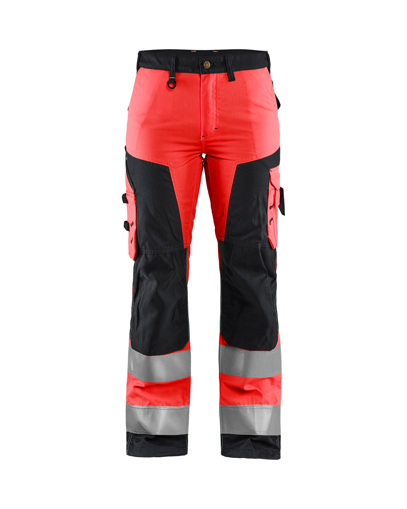 Blåkläder Damen High Vis Arbeitshose ohne Werkzeugtaschen High Vis Rot/Schwarz - D25
