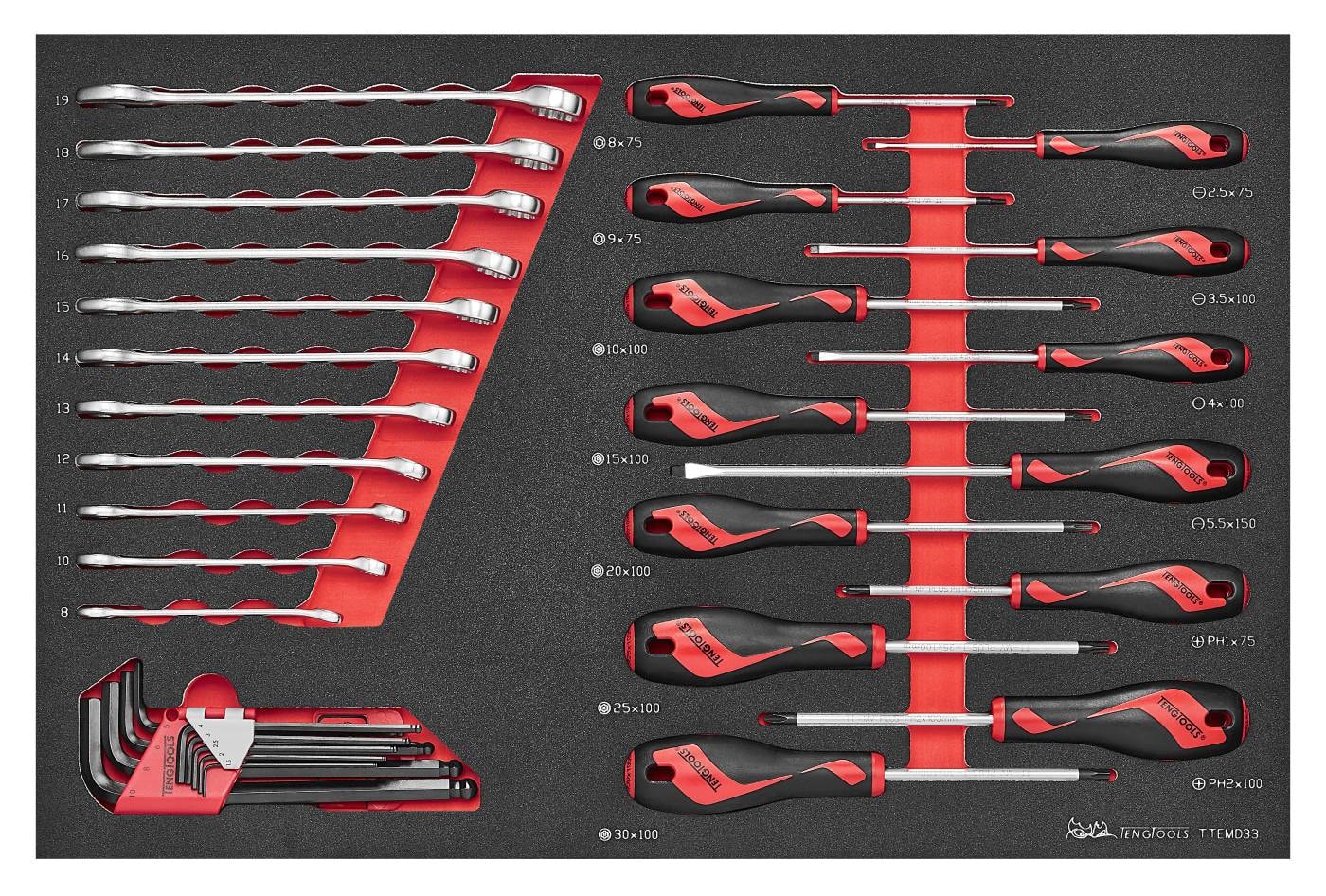 Teng Tools Verktygssats TTEMD33 EVA 33 delar