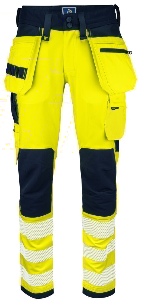 ProJob 6573 Håndverksbukse Stretch En Iso 20471 Kl 2 - Navy blue/yellow - C46