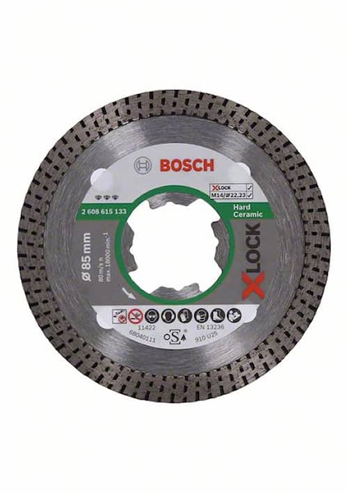 Bosch X-LOCK Best for Hard Ceramic-diamantkappeskive, 85 x 22,23 x 1,4 x 7