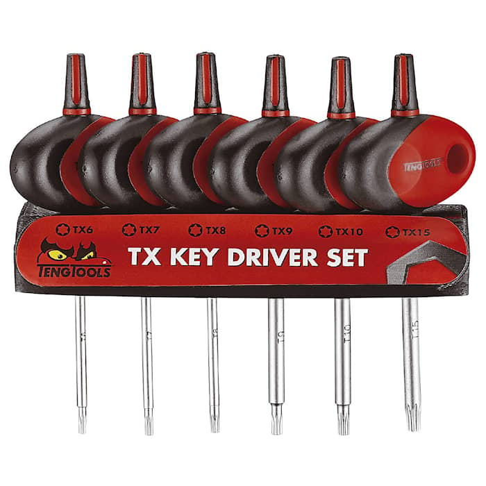 Teng Tools Torxnyckel i sats MDM706TXT Mini med T-handtag 6 delar
