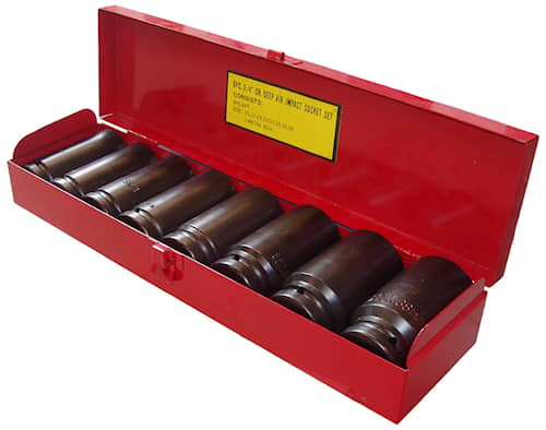 King Tony pipenøkler 3/4" i sett 26–38 mm 6-kant, 8 deler, lange