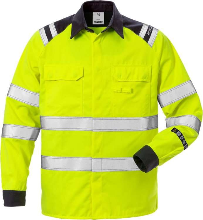 Fristads Flamme høy synlighet skjorte cl 3 7050 ATS Hi-Vis Gul / Marineblå XL