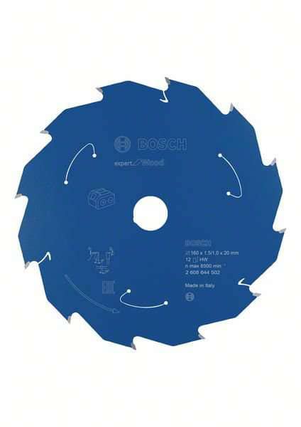 Bosch Expert for Wood-sirkelsagblad for batteridrevne sager 160x1,5/1x20 T12