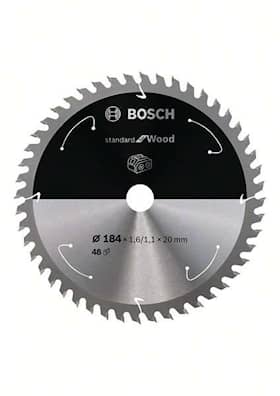 Bosch Standard for Wood -pyörösahanterä johdottomiin sahoihin 184 x 1,6 / 1,1 x 20 T48