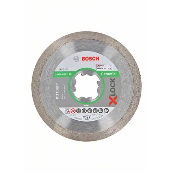 Bosch X-LOCK Standard for Ceramic-diamantkappeskive, 110 x 22,23 x 1,6 x 7,5