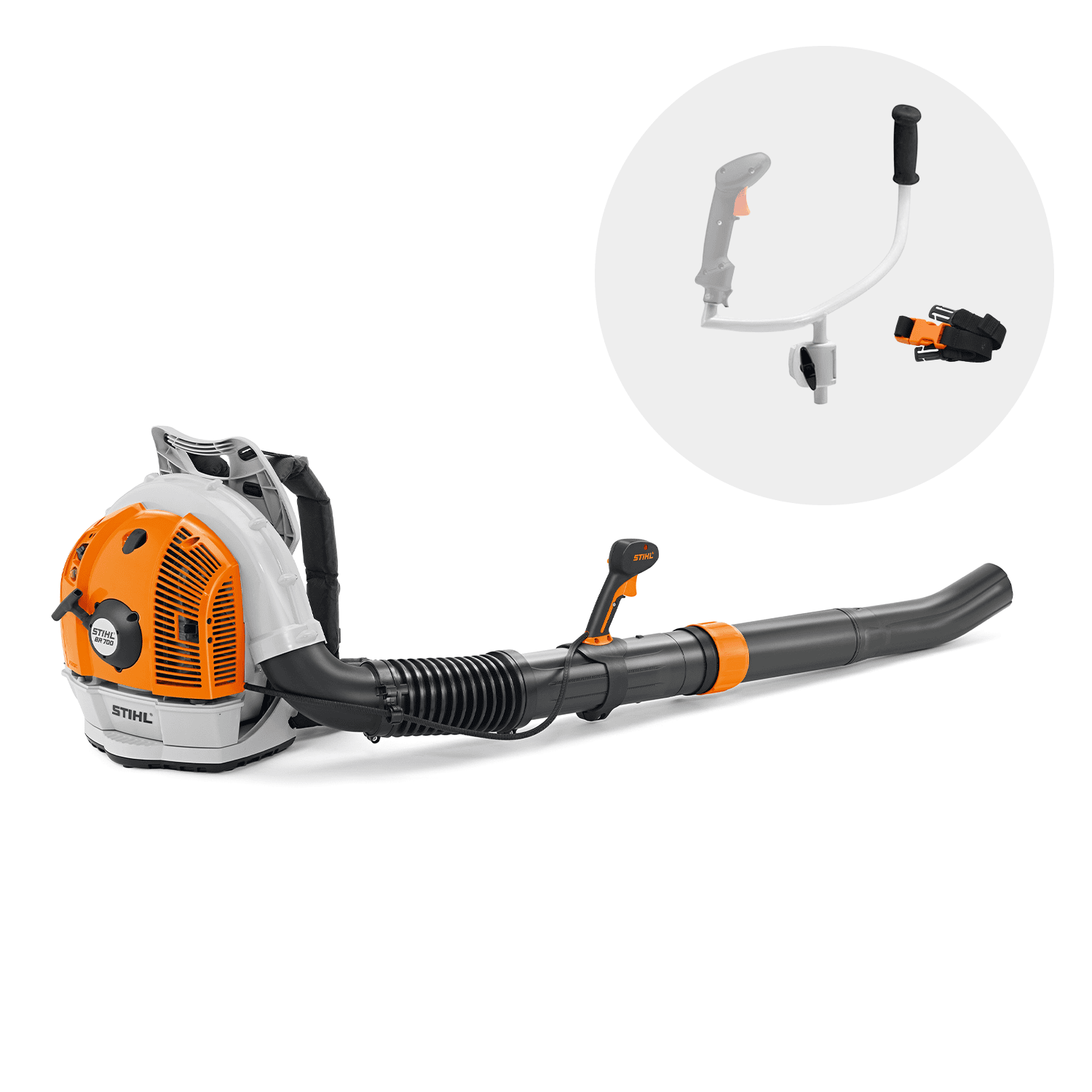 Stihl BR 700 Lövblås med Bröstspänne och Styre