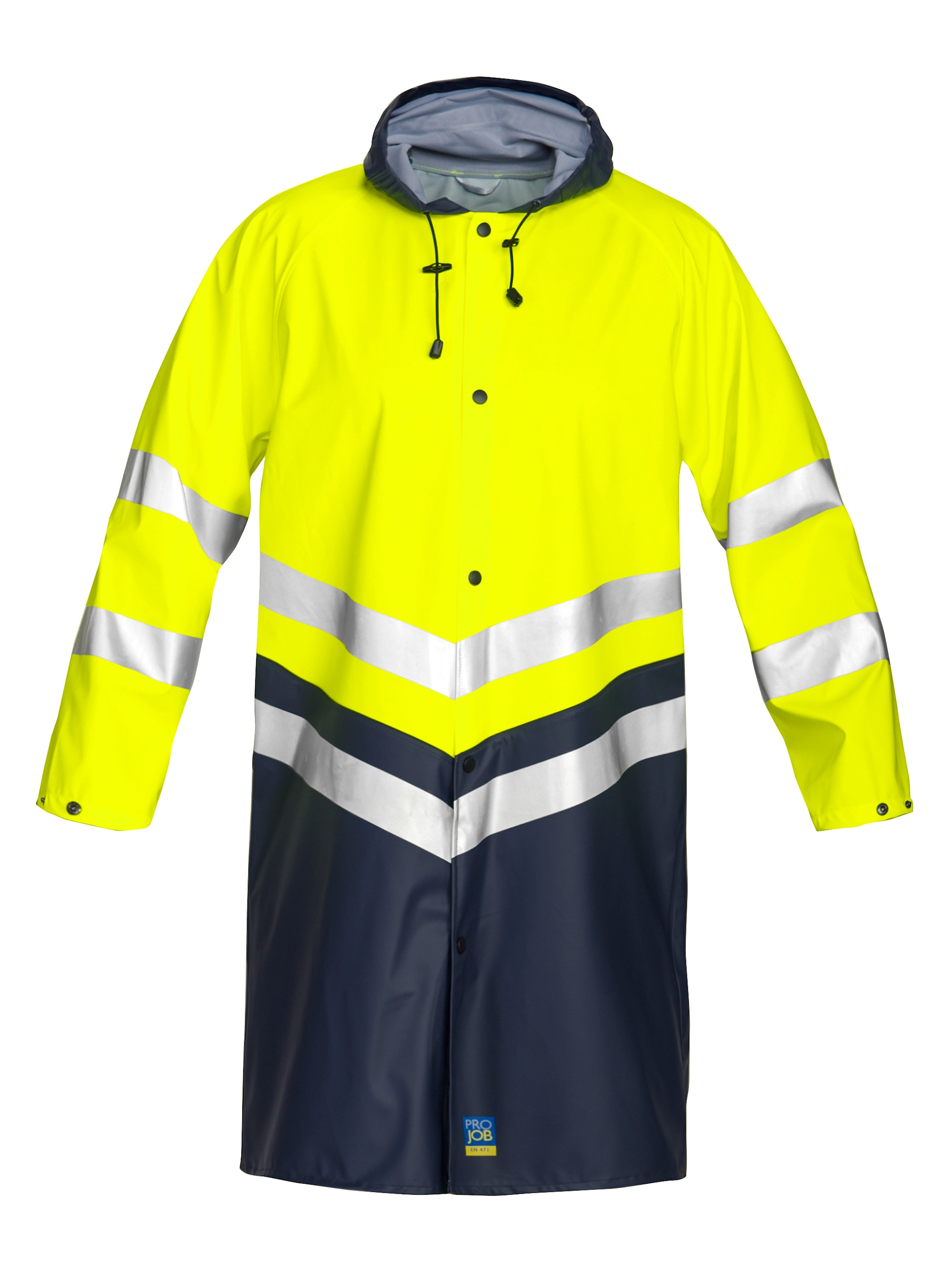 ProJob 6403 Regnjakke En Iso 20471 Klasse 3 - Yellow/Navy - M