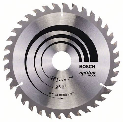 Bosch Rundsavsklinge Optiline Wood 184 x 30 x 2,6 mm, 36
