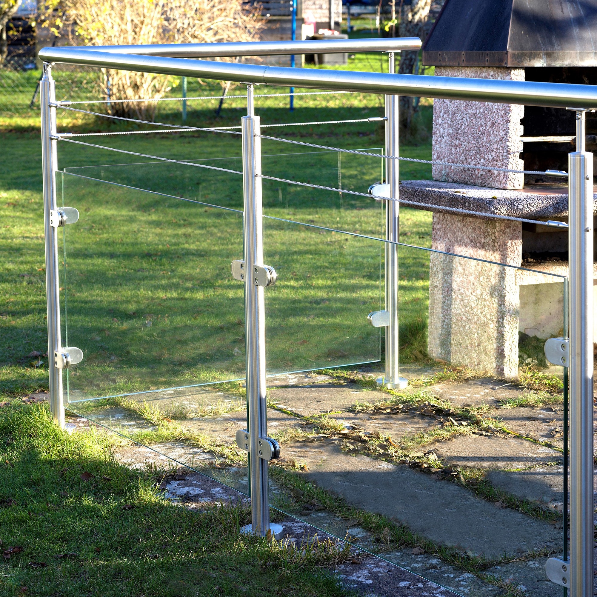 Skotte Garden Modernt Mellanstolpe Modernt Rostfritt Stål