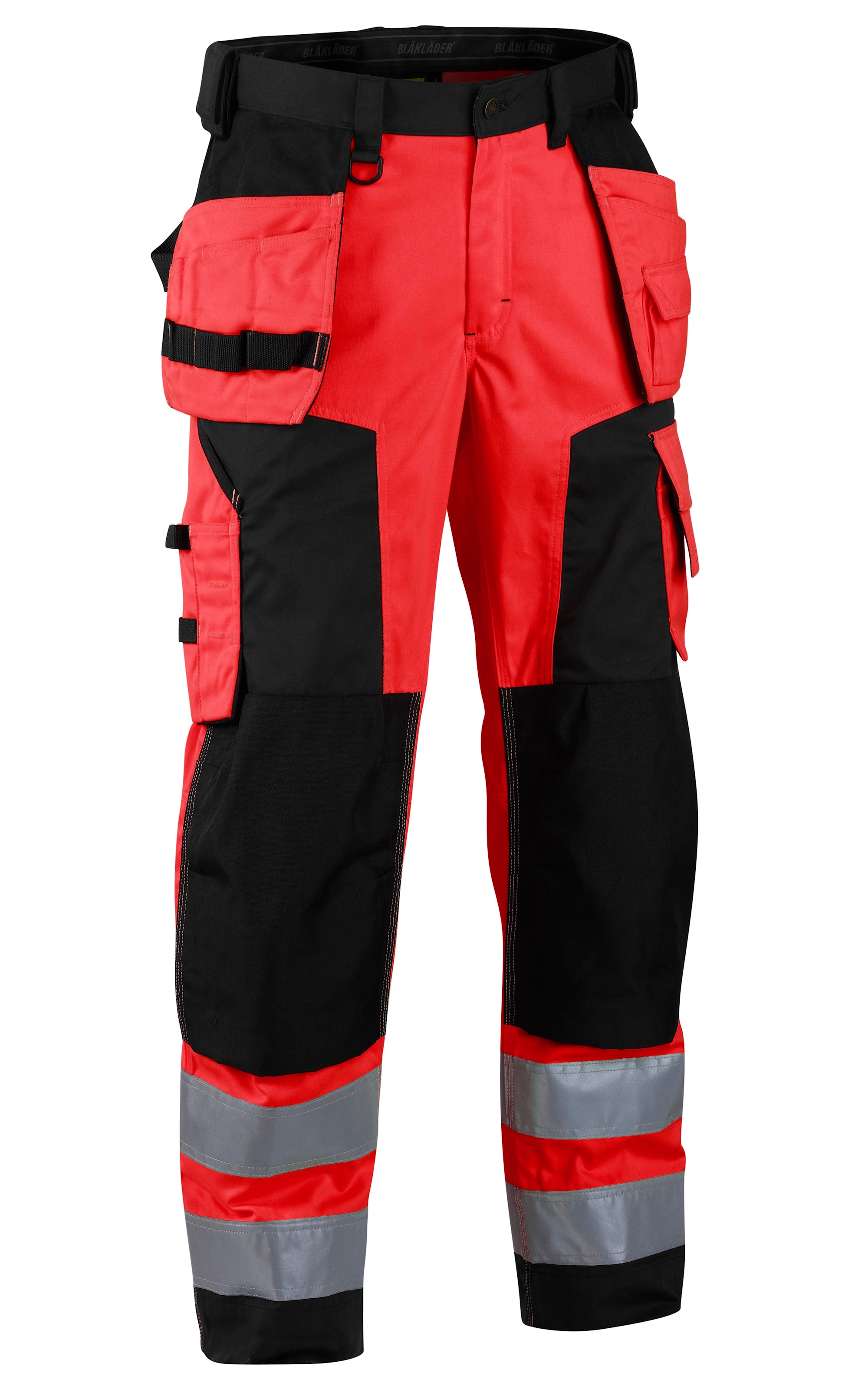 Blåkläder Softshellbukse varsel - Hivis Rød/Svart - C58