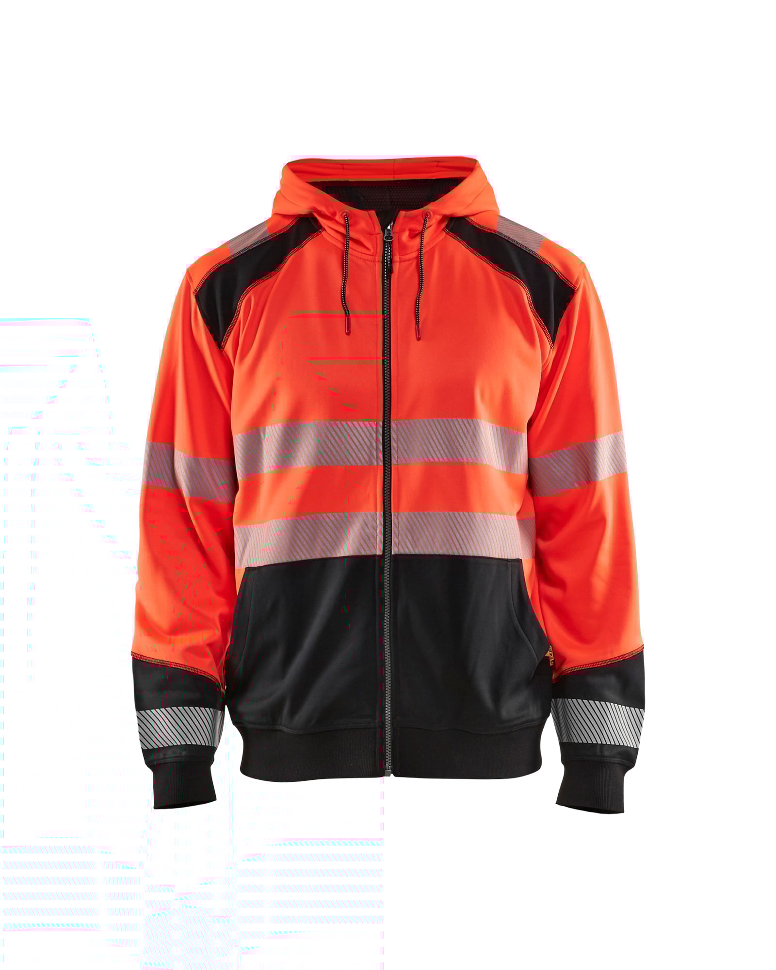 Blåkläder High Vis Kapuzensweater High Vis Rot/Schwarz - M