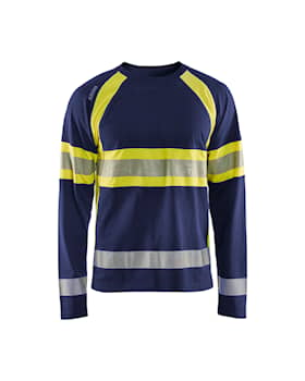 Blåkläder 3510-1030 Långärmad T-shirt varsel Marinblå/Varselgul 4XL